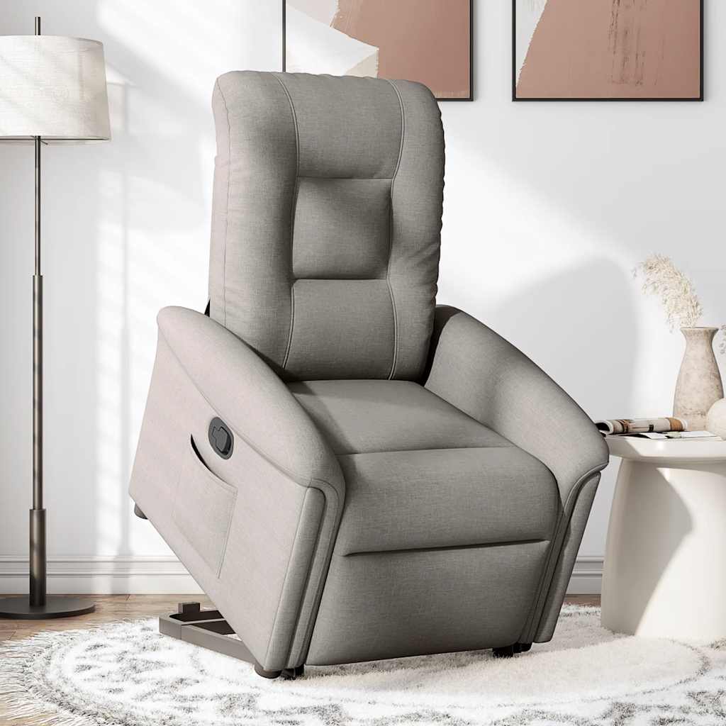 vidaXL Fauteuil releveur taupe en tissu
