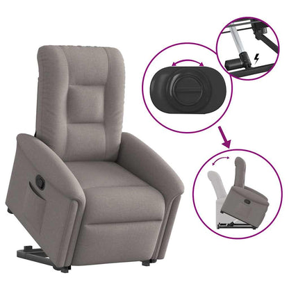 vidaXL Fauteuil releveur taupe en tissu