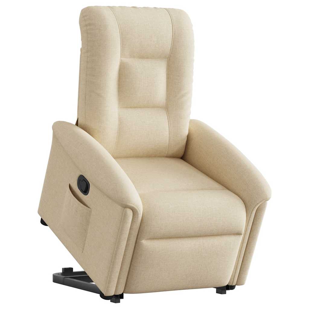 vidaXL Fauteuil relax électrique crème en tissu