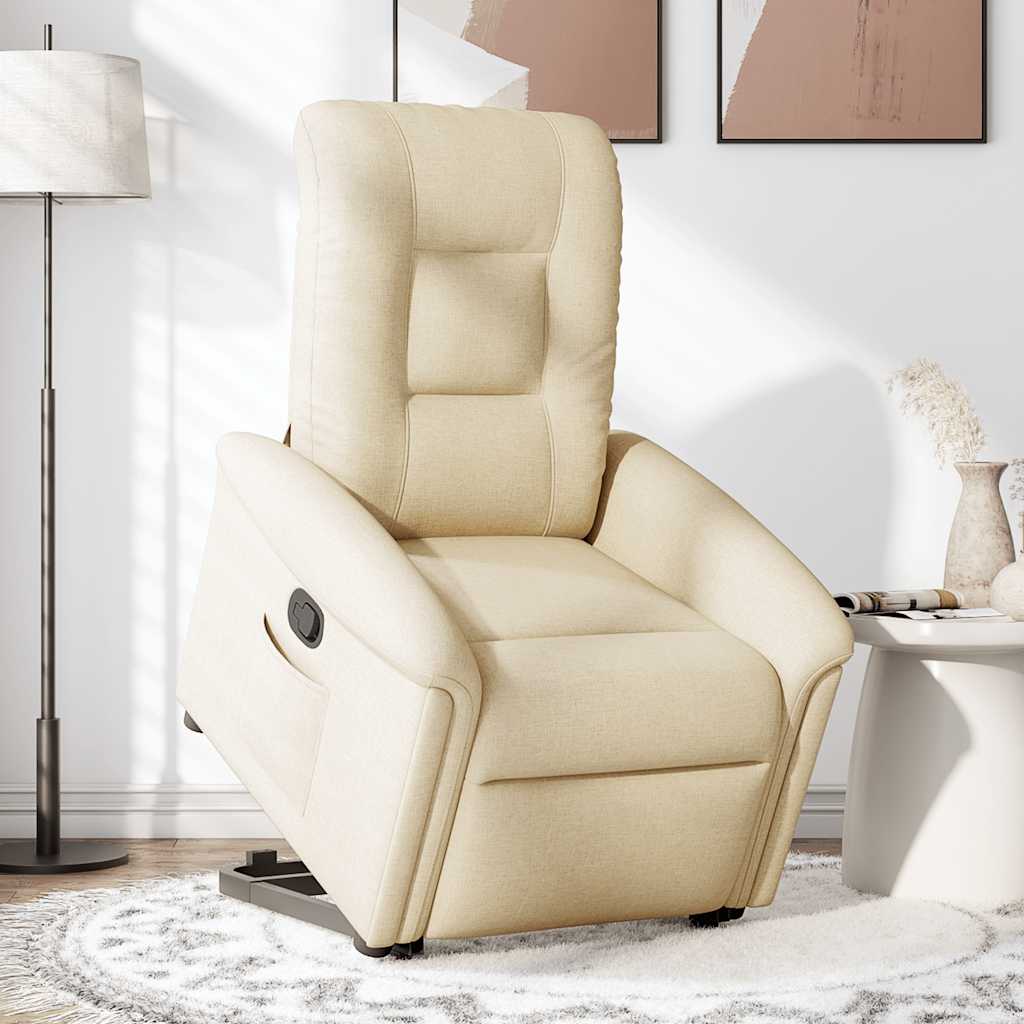 vidaXL Fauteuil relax électrique crème en tissu