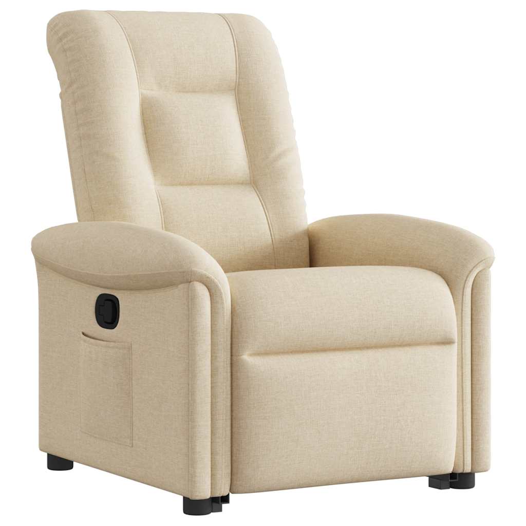 vidaXL Fauteuil relax électrique crème en tissu