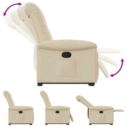 vidaXL Fauteuil relax électrique crème en tissu