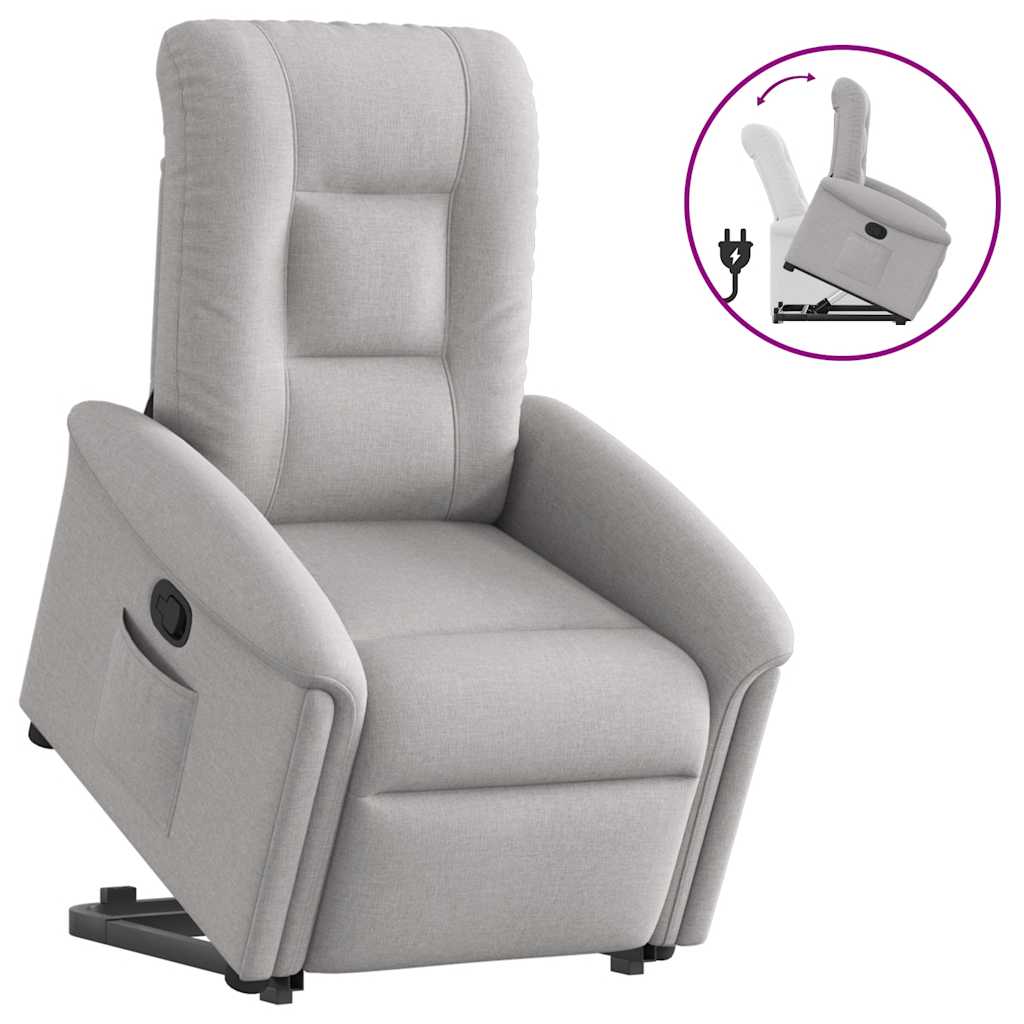 vidaXL Relaxsessel mit Aufstehhilfe Wolkengrau Stoff