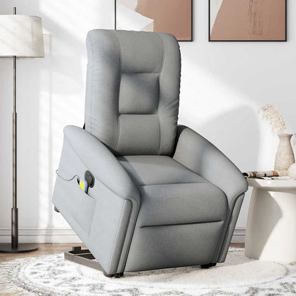 vidaXL Fauteuil de massage releveur gris clair en tissu