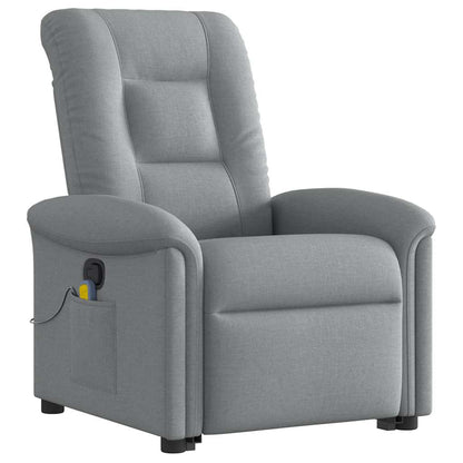 vidaXL Fauteuil de massage releveur gris clair en tissu