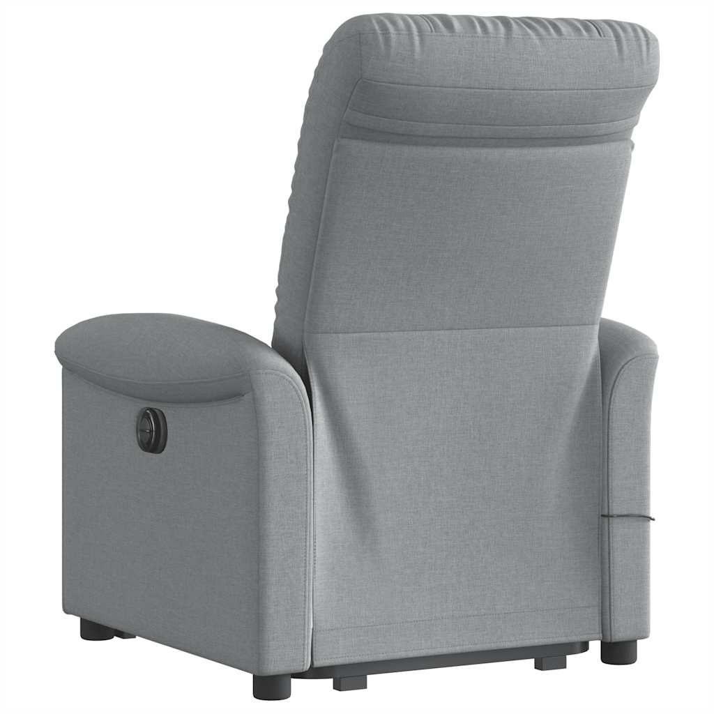 vidaXL Fauteuil de massage releveur gris clair en tissu