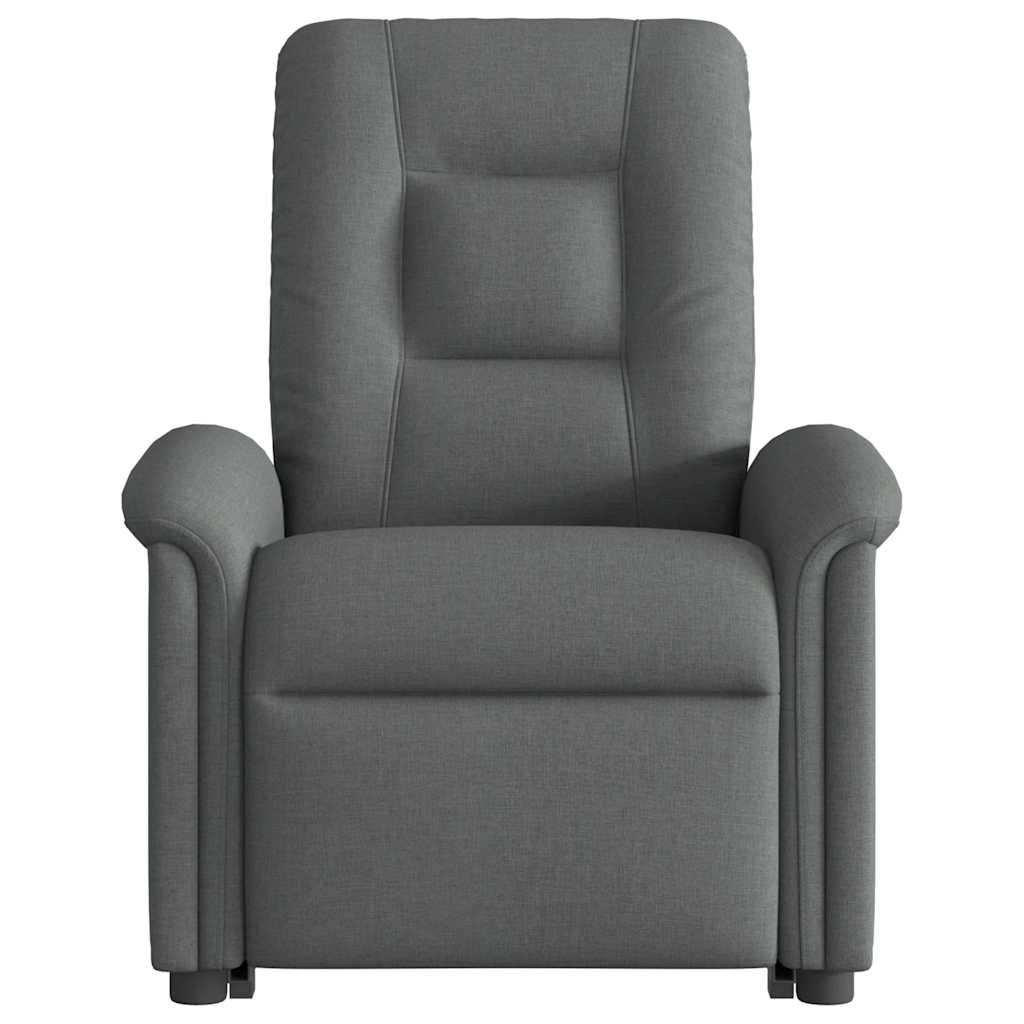 vidaXL Fauteuil de massage releveur gris foncé en tissu