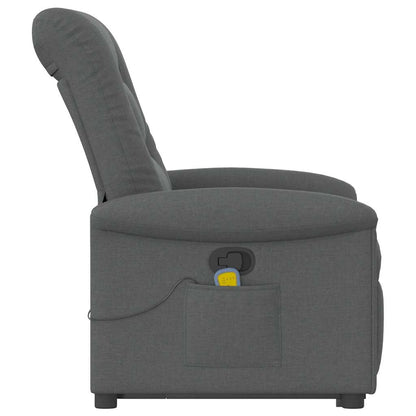 vidaXL Fauteuil de massage releveur gris foncé en tissu