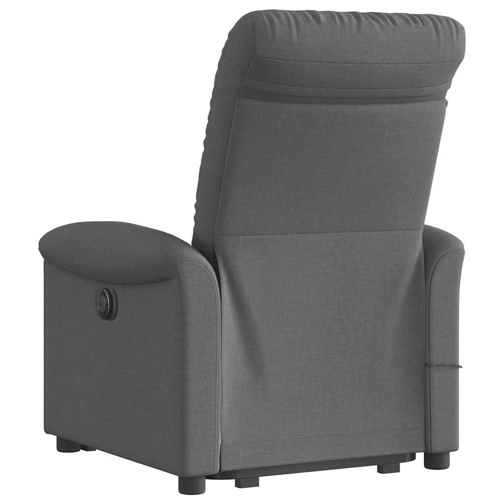 vidaXL Fauteuil de massage releveur gris foncé en tissu