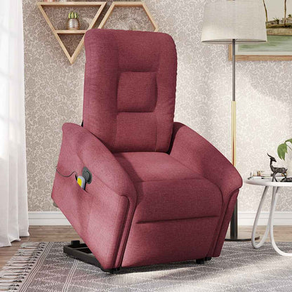 vidaXL Fauteuil de massage inclinable avec fonction de levage en tissu bordeaux