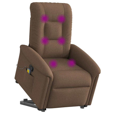 vidaXL Fauteuil de massage releveur tissu marron