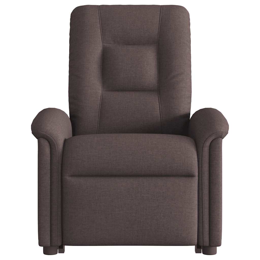 vidaXL Fauteuil de massage releveur marron foncé tissu