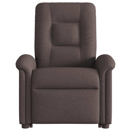 vidaXL Fauteuil de massage releveur marron foncé tissu