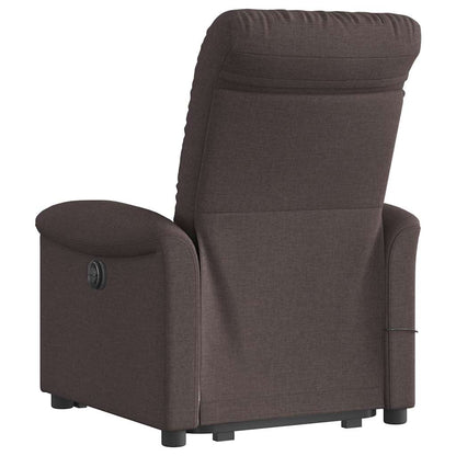 vidaXL Fauteuil de massage releveur marron foncé tissu
