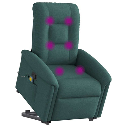 vidaXL Fauteuil de massage releveur Vert foncé Tissu