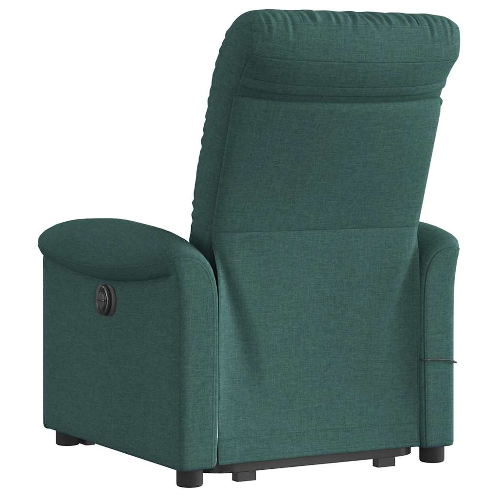 vidaXL Fauteuil de massage releveur Vert foncé Tissu