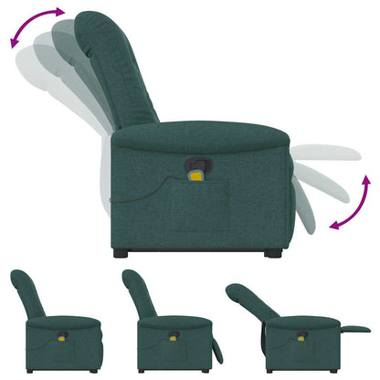 vidaXL Fauteuil de massage releveur Vert foncé Tissu