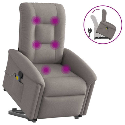 Fauteuil de massage releveur taupe en tissu vidaXL