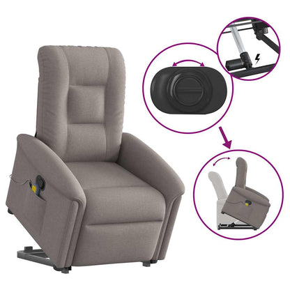 Fauteuil de massage releveur taupe en tissu vidaXL