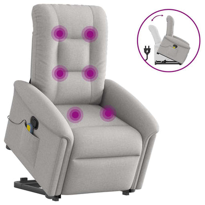 vidaXL Fauteuil de massage inclinable avec fonction de levage Gris nuage Tissu