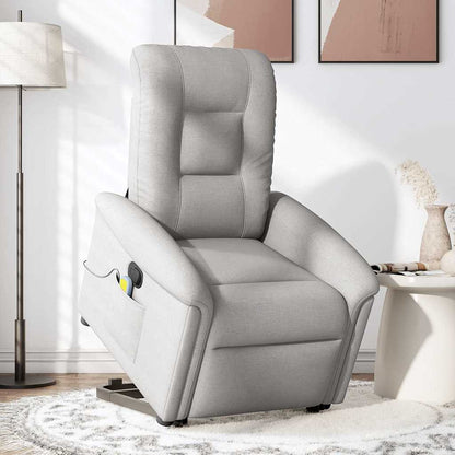 vidaXL Fauteuil de massage inclinable avec fonction de levage Gris nuage Tissu