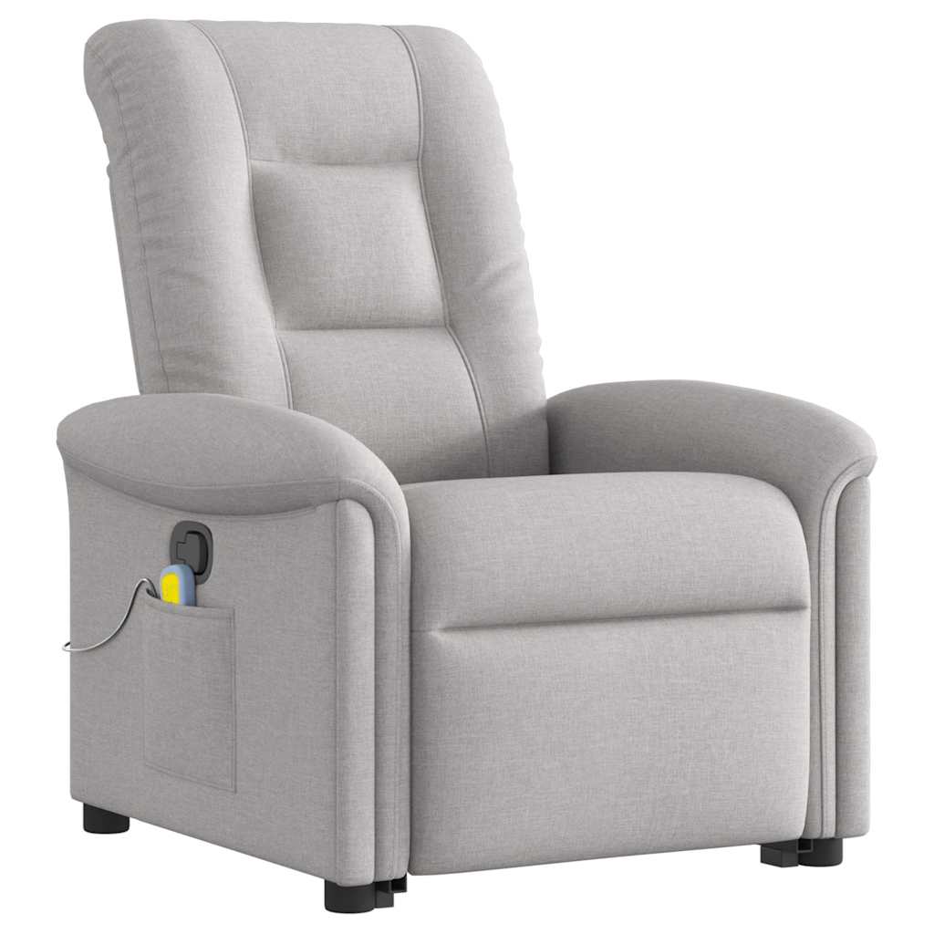 vidaXL Fauteuil de massage inclinable avec fonction de levage Gris nuage Tissu