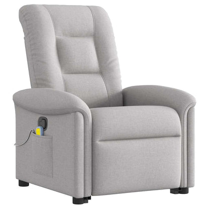 vidaXL Fauteuil de massage inclinable avec fonction de levage Gris nuage Tissu