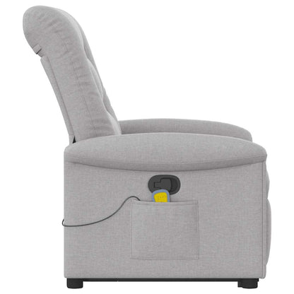 vidaXL Fauteuil de massage inclinable avec fonction de levage Gris nuage Tissu
