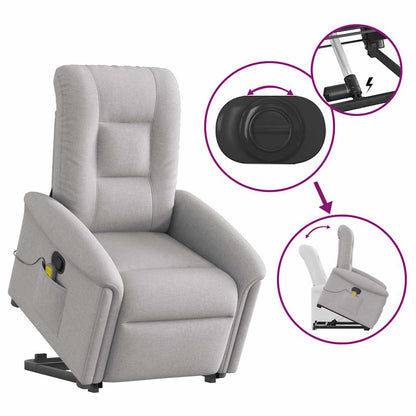 vidaXL Fauteuil de massage inclinable avec fonction de levage Gris nuage Tissu