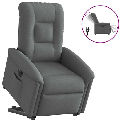 Fauteuil inclinable électrique avec fonction releveur vidaXL, tissu gris foncé