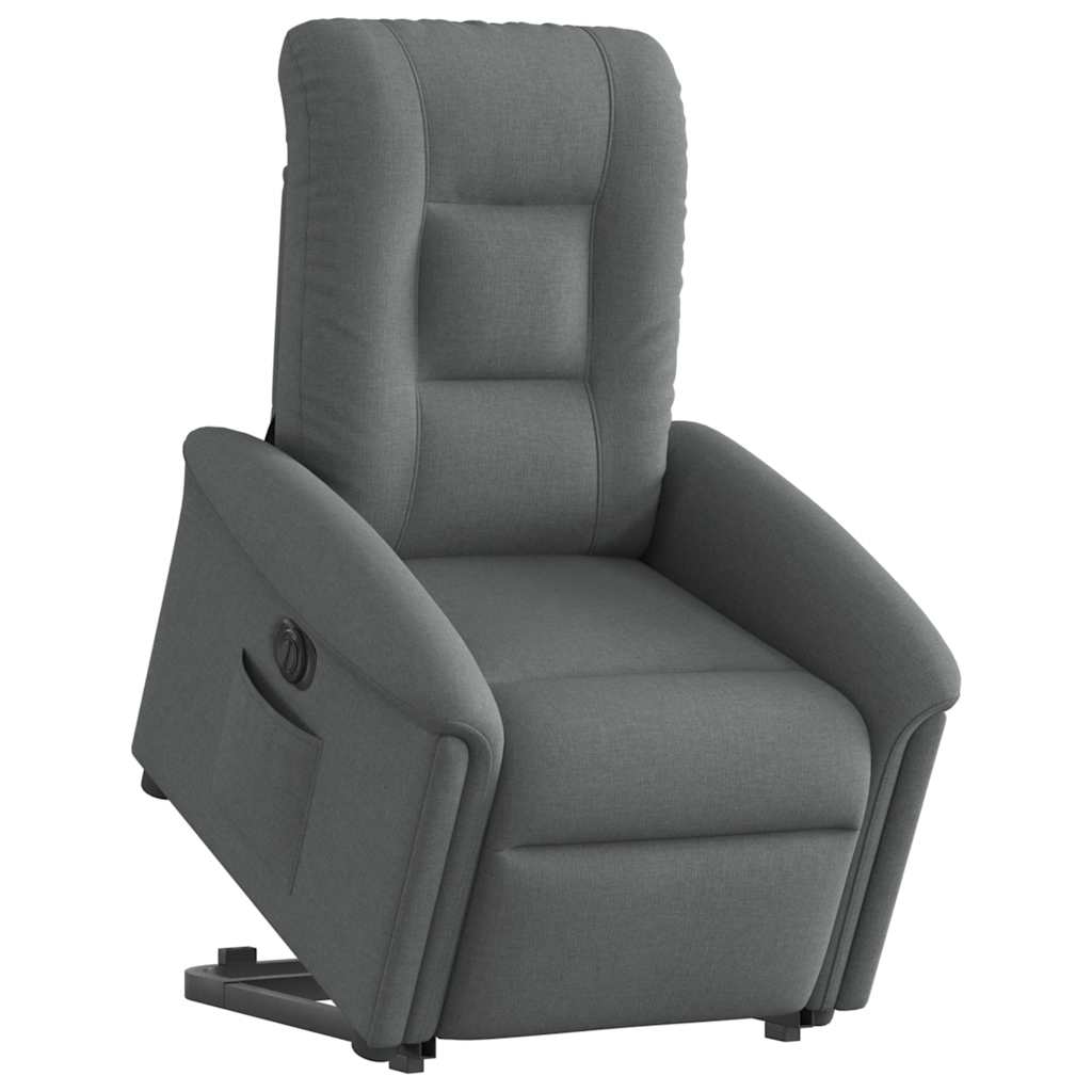 Fauteuil inclinable électrique avec fonction releveur vidaXL, tissu gris foncé