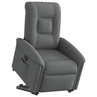 vidaXL Relaxsessel mit Aufstehhilfe Elektrisch Dunkelgrau Stoff