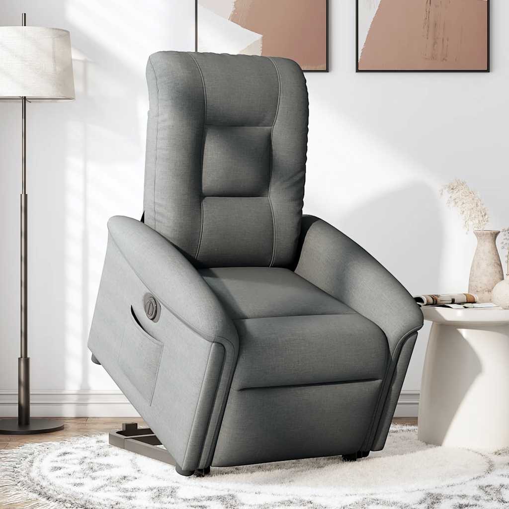 Fauteuil inclinable électrique avec fonction releveur vidaXL, tissu gris foncé