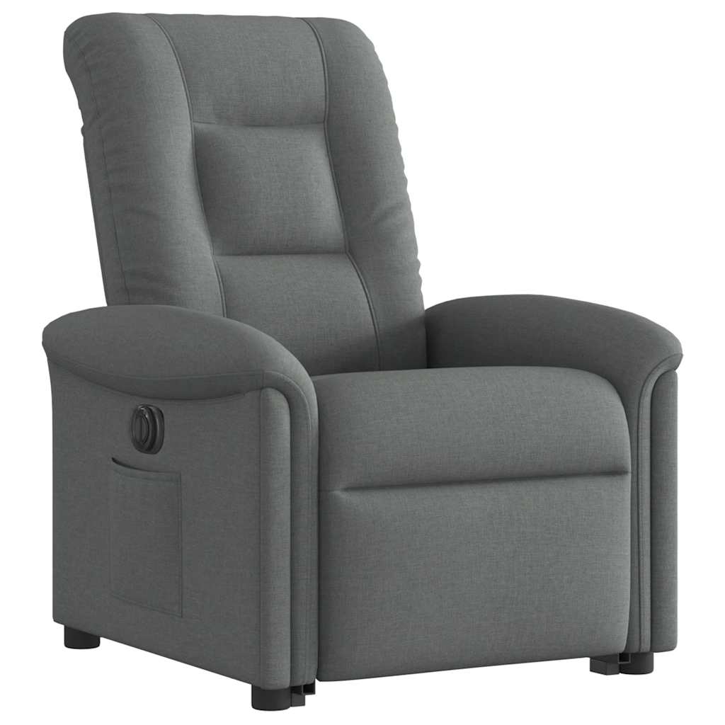 Fauteuil inclinable électrique avec fonction releveur vidaXL, tissu gris foncé