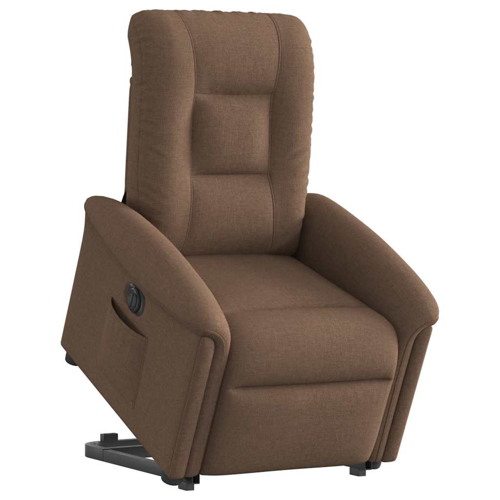 vidaXL Relaxsessel mit Aufstehhilfe Elektrisch Braun Stoff