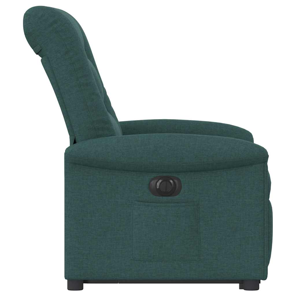 vidaXL Fauteuil releveur électrique en tissu vert foncé