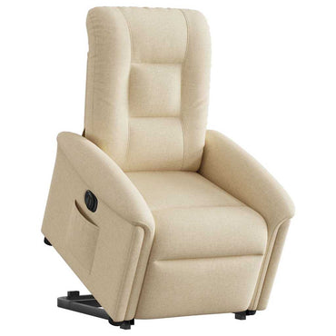 vidaXL Fauteuil de relaxation électrique crème en tissu avec fonction releveur