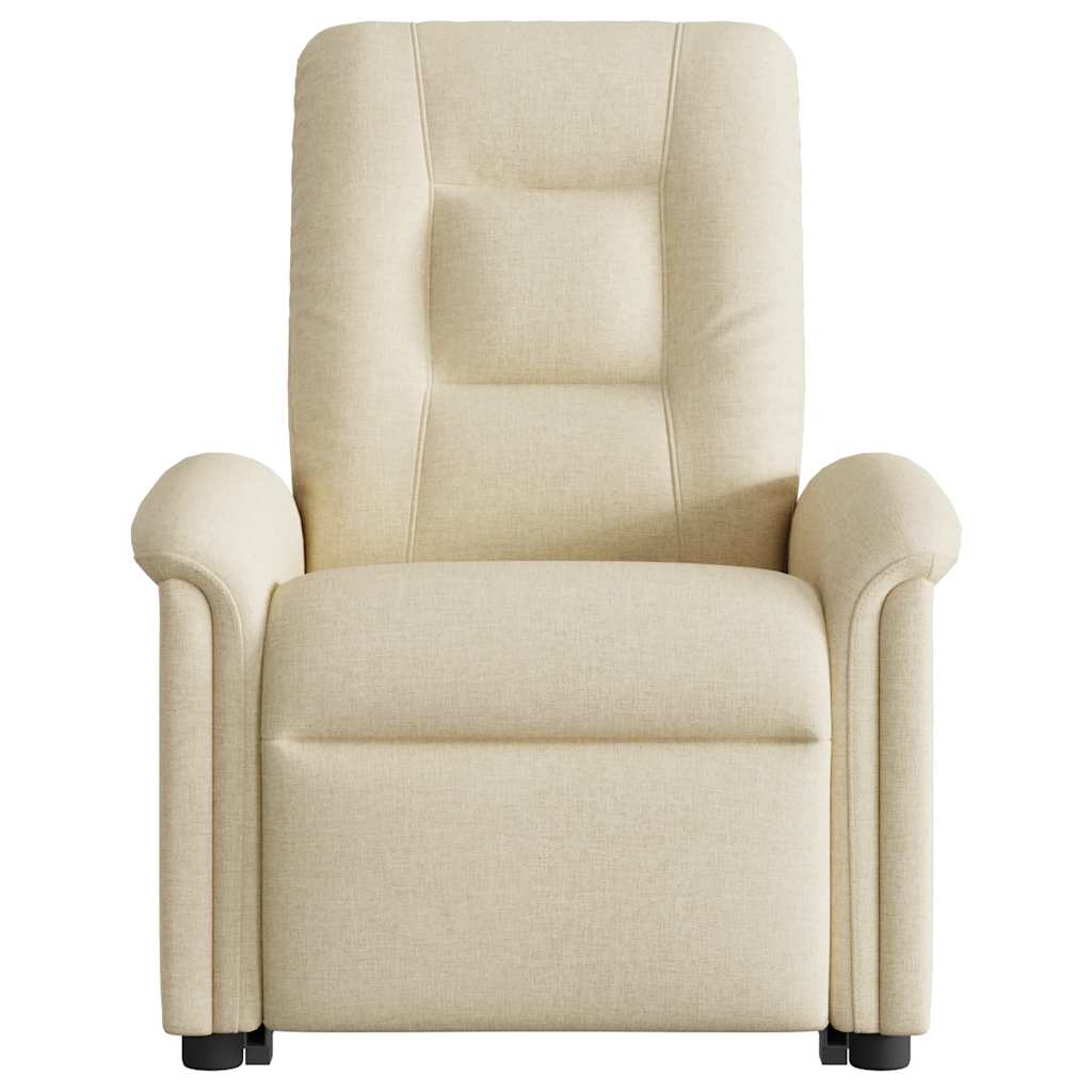 vidaXL Fauteuil de relaxation électrique crème en tissu avec fonction releveur