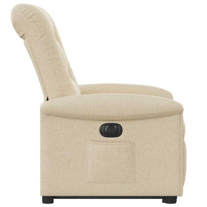 vidaXL Fauteuil de relaxation électrique crème en tissu avec fonction releveur