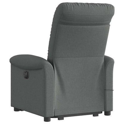 vidaXL Elektrischer Massagesessel mit Aufstehhilfe Dunkelgrau Stoff