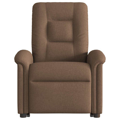 vidaXL Elektrischer Massagesessel mit Aufstehhilfe Braun Stoff
