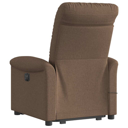 vidaXL Elektrischer Massagesessel mit Aufstehhilfe Braun Stoff