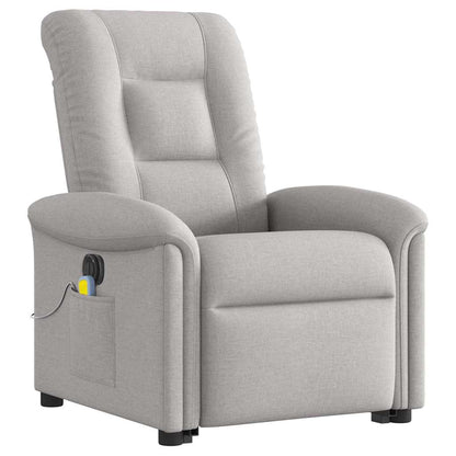 vidaXL Massagesessel mit Aufstehhilfe Elektrisch Wolkengrau Stoff