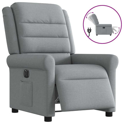 vidaXL Fauteuil relax électrique Gris clair Tissu