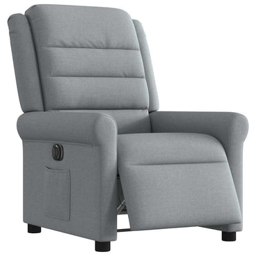 vidaXL Fauteuil relax électrique Gris clair Tissu
