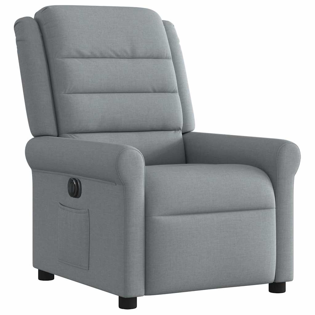 vidaXL Fauteuil relax électrique Gris clair Tissu