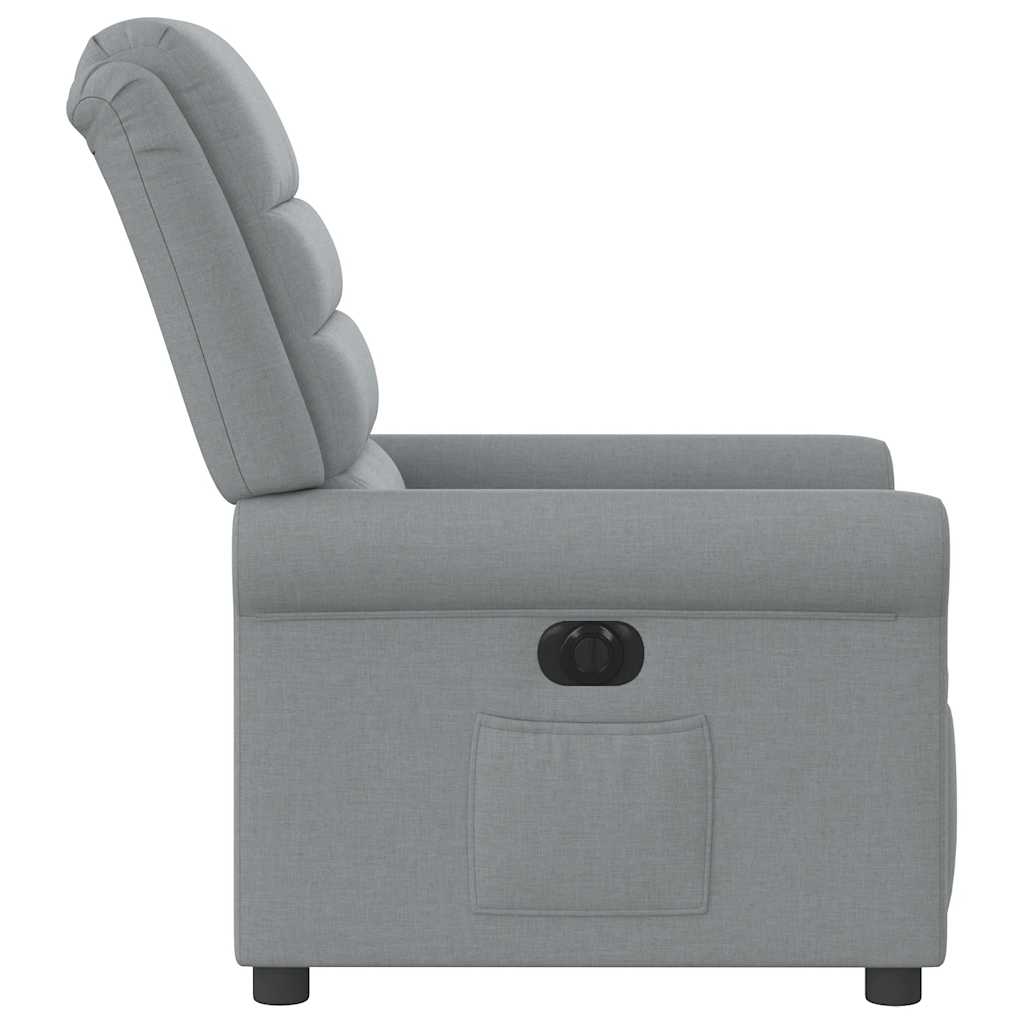 vidaXL Fauteuil relax électrique Gris clair Tissu