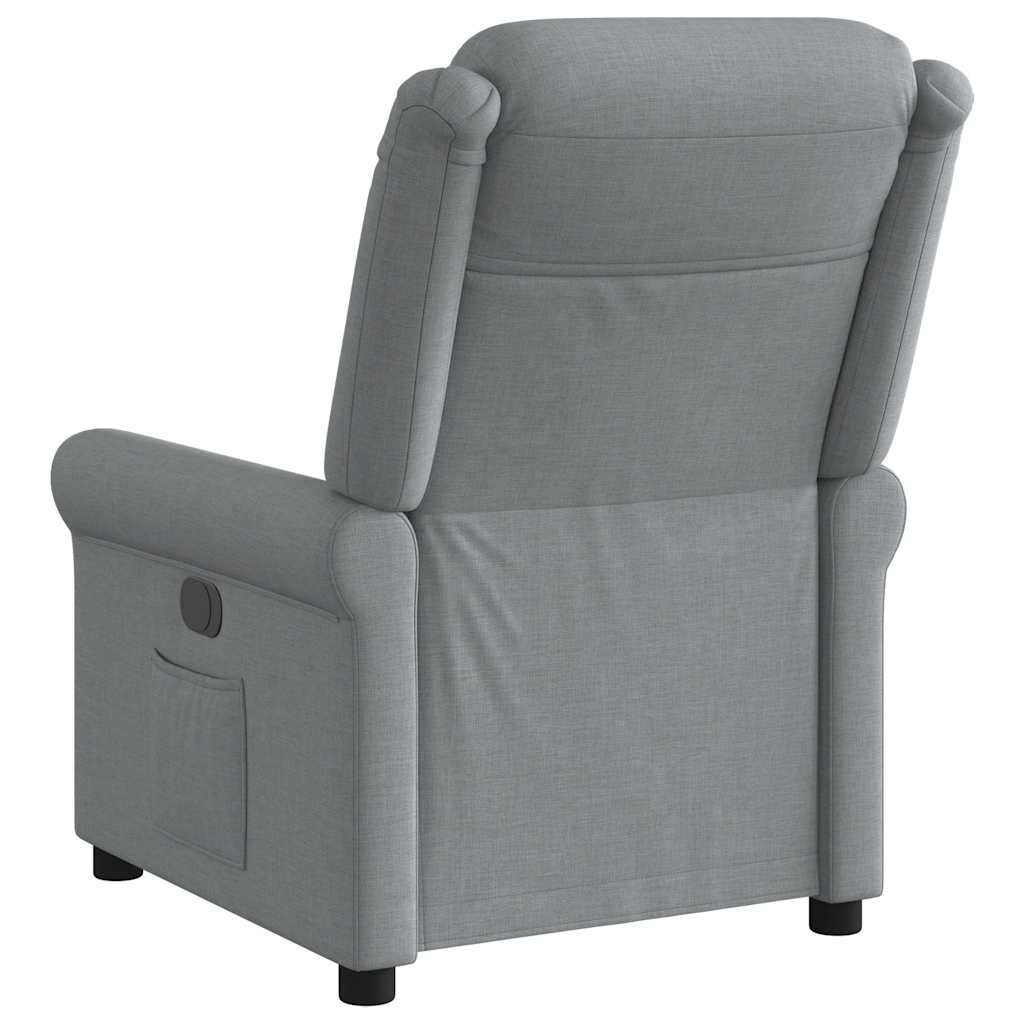 vidaXL Fauteuil relax électrique Gris clair Tissu