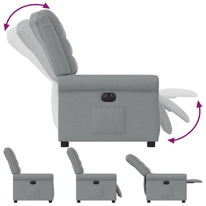 vidaXL Fauteuil relax électrique Gris clair Tissu