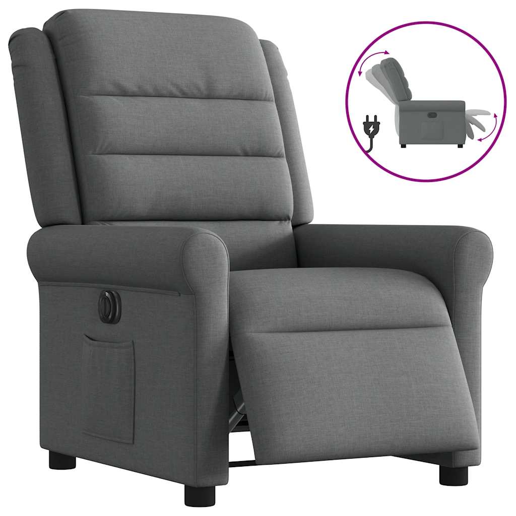 vidaXL Relaxsessel Elektrisch Dunkelgrau Stoff